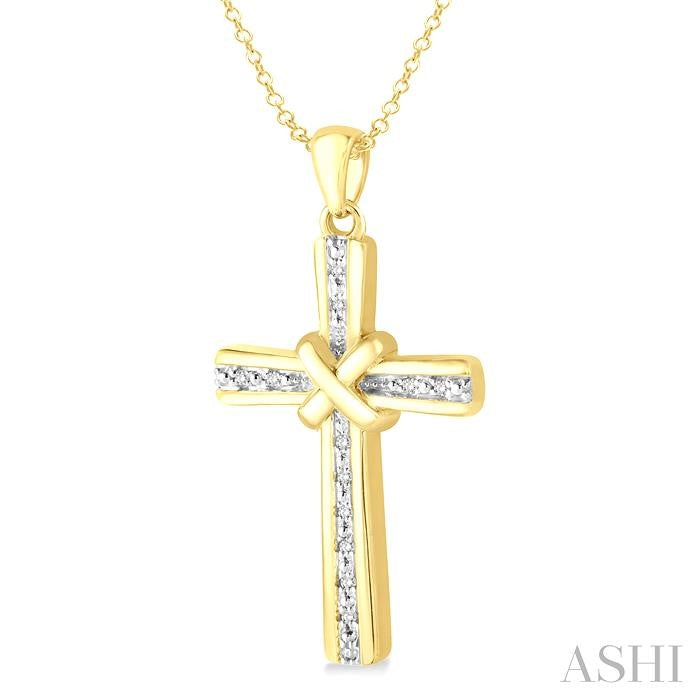 ASHI Gold Vermeil Cross Diamond Fashion Pendant 87869PPSSSLPD-GV