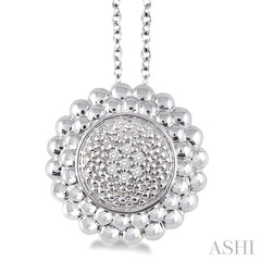 ASHI Silver Round Bead Diamond Pendant 87899PPSSSLPD