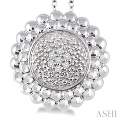 ASHI Silver Round Bead Diamond Pendant 87899PPSSSLPD