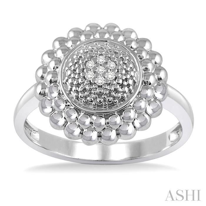 ASHI Silver Round Bead Diamond Ring 87899PPSSSLRG