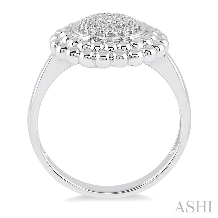 ASHI Silver Round Bead Diamond Ring 87899PPSSSLRG