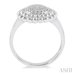 ASHI Silver Round Bead Diamond Ring 87899PPSSSLRG