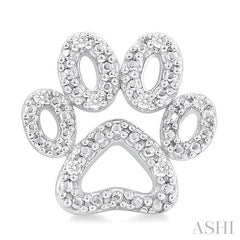 ASHI Silver Dog Paw Diamond Fashion Earrings 87909PPSSSLER