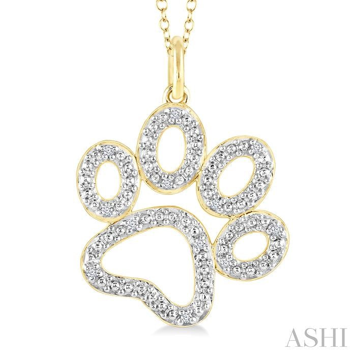 ASHI Gold Vermeil Dog Paw Diamond Fashion Pendant 87909PPSSSLPD-GV