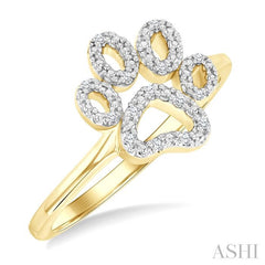 ASHI Gold Vermeil Dog Paw Diamond Fashion Ring 87909PPSSSLRG-GV