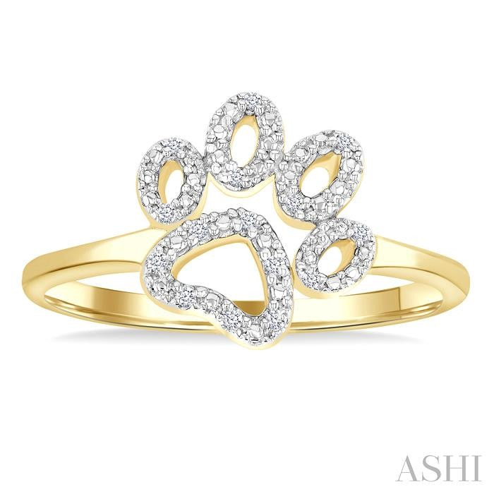 ASHI Gold Vermeil Dog Paw Diamond Fashion Ring 87909PPSSSLRG-GV