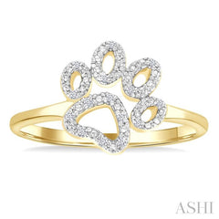 ASHI Gold Vermeil Dog Paw Diamond Fashion Ring 87909PPSSSLRG-GV