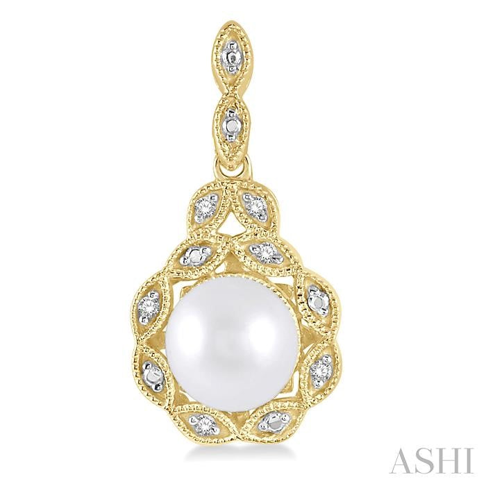 ASHI Gold Vermeil Pearl & Diamond Earrings 88319PPSSSLER-GV