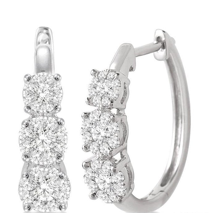 Parkplace Jewelers Round Shape Past Present & Future Lovebright Essential Diamond Hoop Earrings 910A2PPFVERWG