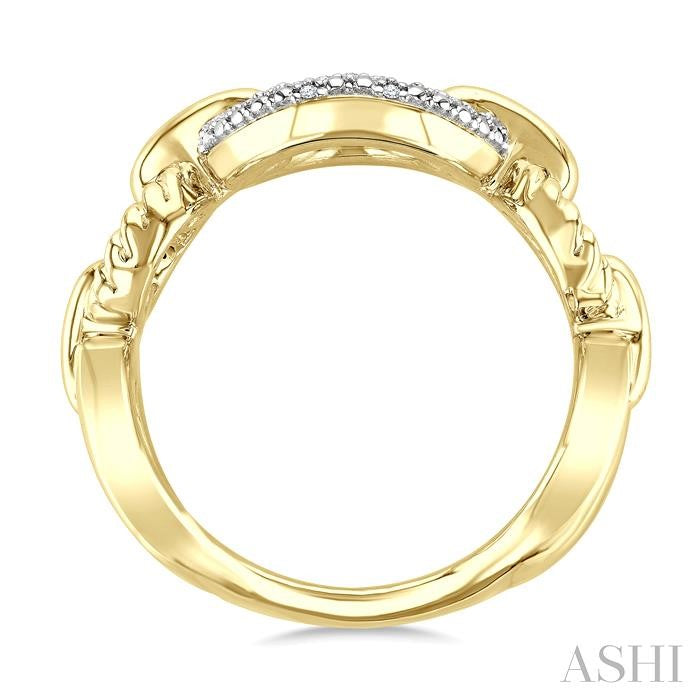 ASHI Gold Vermeil Bold Oval Rope Link Diamond Ring 887A8PPSSSLRG-GV