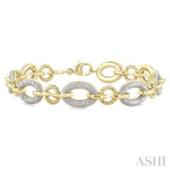 ASHI Gold Vermeil Bold Oval Rope Link Diamond Bracelet 887A8PPSSSLTB-GV