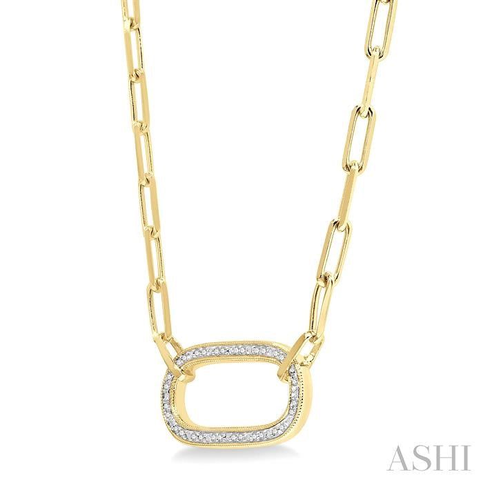 ASHI Gold Vermeil Paperclip Diamond Fashion Pendant 88858PPSSSLPD-GV