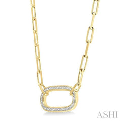 ASHI Gold Vermeil Paperclip Diamond Fashion Pendant 88858PPSSSLPD-GV