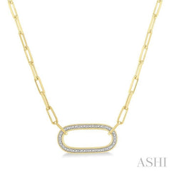 ASHI Gold Vermeil Paperclip Diamond Fashion Pendant 88858PPSSSLPD-GV
