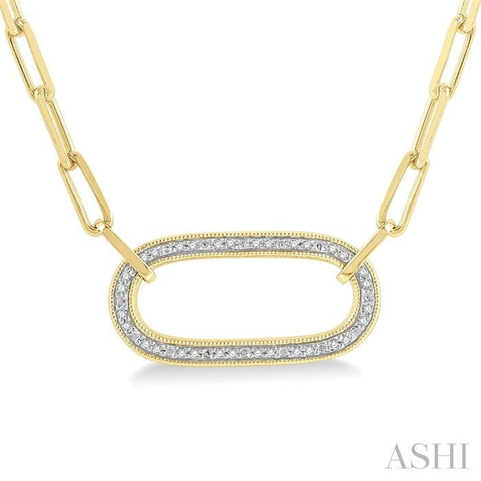 ASHI Gold Vermeil Paperclip Diamond Fashion Pendant 88858PPSSSLPD-GV