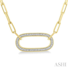 ASHI Gold Vermeil Paperclip Diamond Fashion Pendant 88858PPSSSLPD-GV