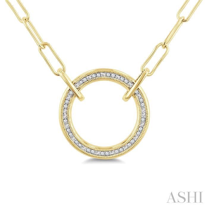 ASHI Gold Vermeil Paperclip Diamond Fashion Pendant 88858PPSSSLPD-RD-GV