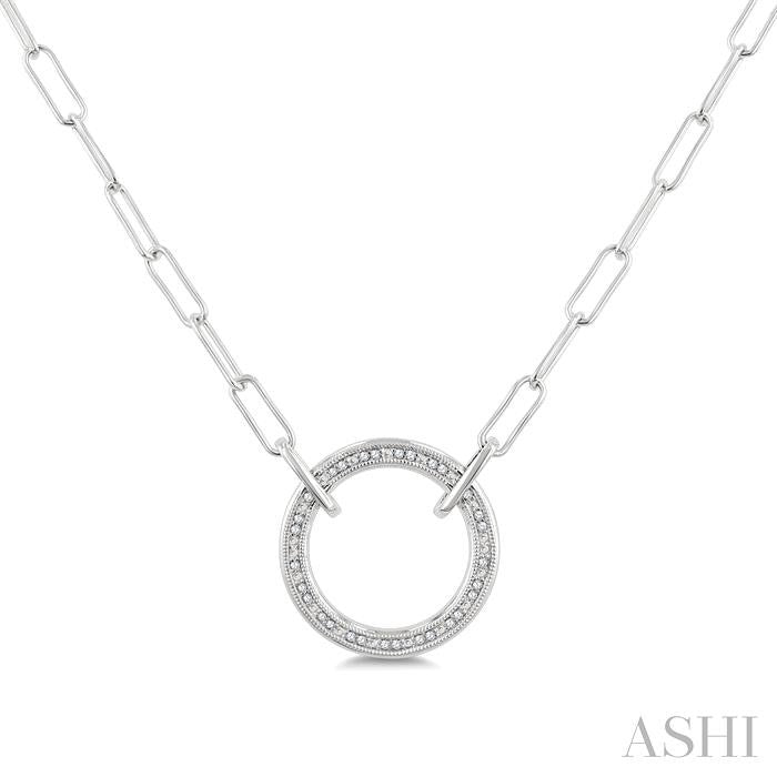 ASHI Silver Paperclip Diamond Fashion Pendant 88858PPSSSLPD-RD