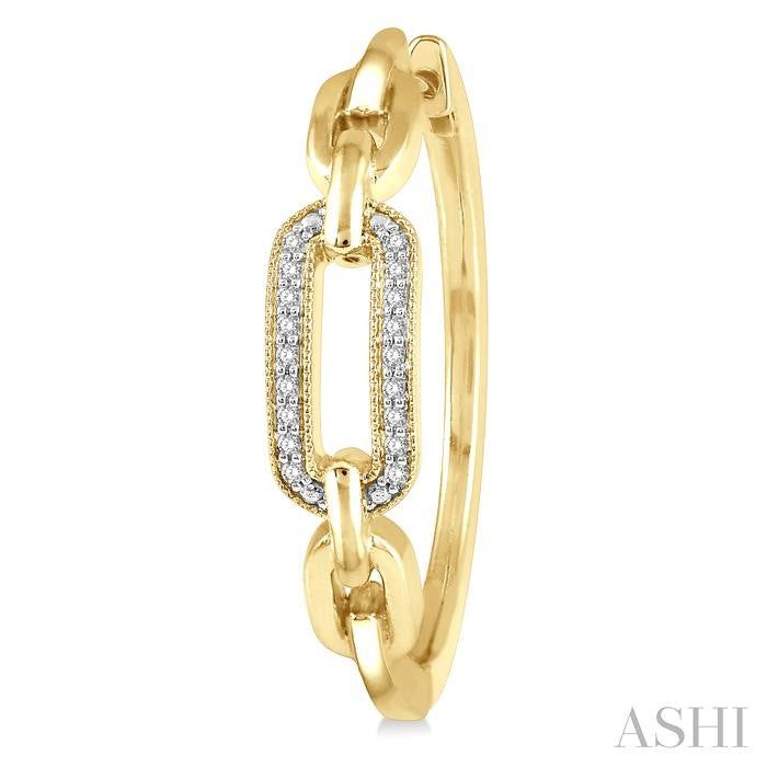 ASHI Gold Vermeil Paperclip Diamond Fashion Hoop Earrings 88868PPSSSLER-GV