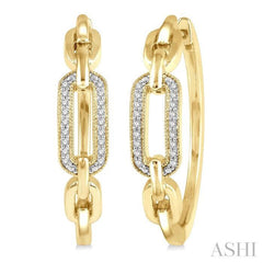 ASHI Gold Vermeil Paperclip Diamond Fashion Hoop Earrings 88868PPSSSLER-GV