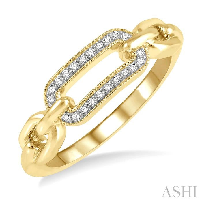 ASHI Gold Vermeil Paperclip Diamond Fashion Ring 88868PPSSSLRG-GV