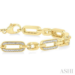 ASHI Gold Vermeil Paperclip Diamond Fashion Bracelet 88868PPSSSLTB-GV