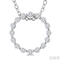 ASHI Silver Circle Petite Diamond Fashion Pendant 88908PPSSSLPD