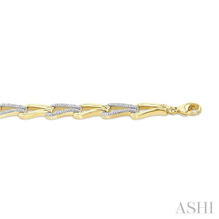 ASHI Gold Vermeil Bold Knot Diamond Fashion Bracelet 88940PPSSSLTB-GV