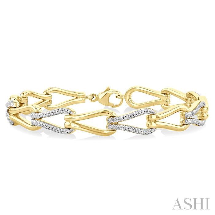 ASHI Gold Vermeil Bold Knot Diamond Fashion Bracelet 88940PPSSSLTB-GV