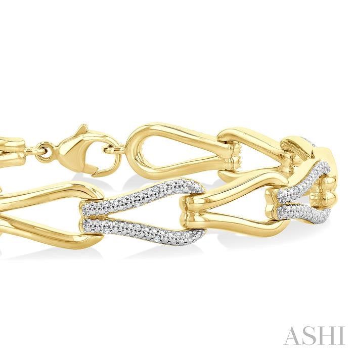 ASHI Gold Vermeil Bold Knot Diamond Fashion Bracelet 88940PPSSSLTB-GV