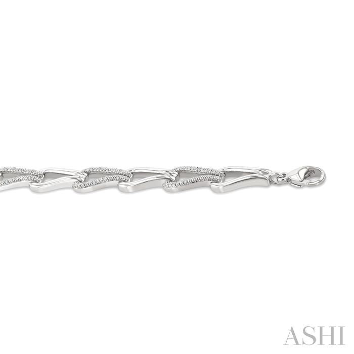 ASHI Silver Bold Knot Diamond Fashion Bracelet 88940PPSSSLTB