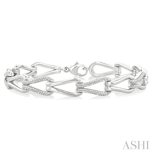 ASHI Silver Bold Knot Diamond Fashion Bracelet 88940PPSSSLTB