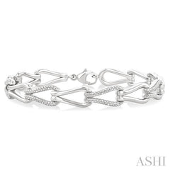 ASHI Silver Bold Knot Diamond Fashion Bracelet 88940PPSSSLTB