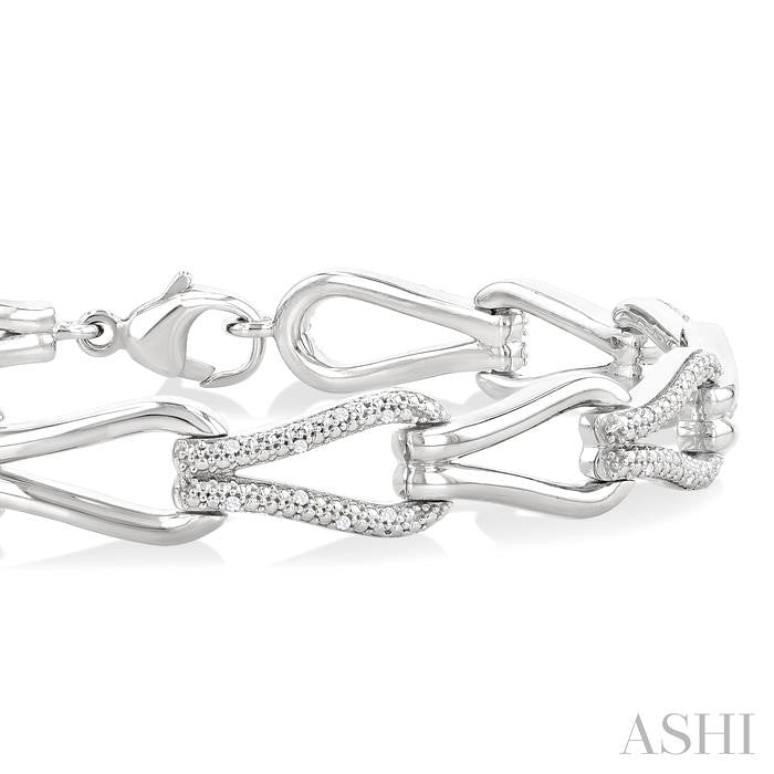 ASHI Silver Bold Knot Diamond Fashion Bracelet 88940PPSSSLTB