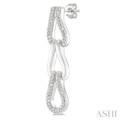 ASHI Silver Bold Knot Diamond Fashion Earrings 88948PPSSSLER