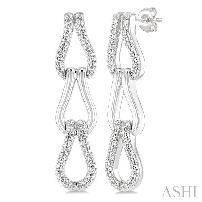 ASHI Silver Bold Knot Diamond Fashion Earrings 88948PPSSSLER