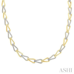 ASHI Gold Vermeil Bold Knot Diamond Fashion Necklace 8894QPPSSSLNK-GV