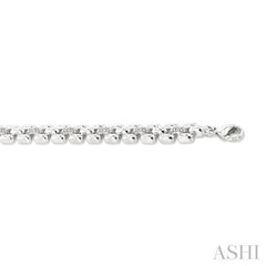 ASHI Silver Bold Panther Link Diamond Fashion Bracelet 88950PPSSSLTB