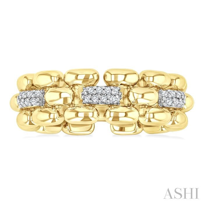 ASHI Gold Vermeil Bold Panther Link Diamond Fashion Ring 88958PPSSSLRG-GV
