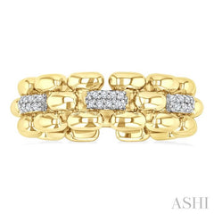 ASHI Gold Vermeil Bold Panther Link Diamond Fashion Ring 88958PPSSSLRG-GV