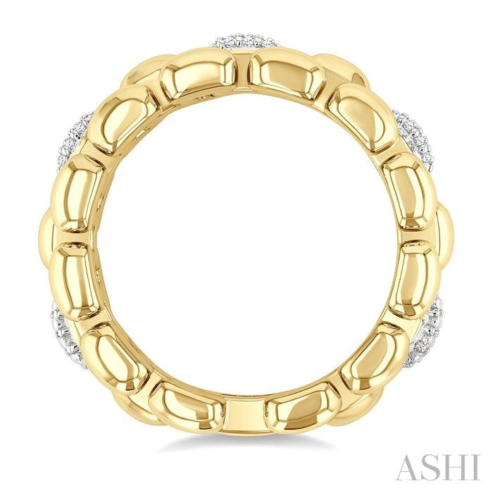 ASHI Gold Vermeil Bold Panther Link Diamond Fashion Ring 88958PPSSSLRG-GV