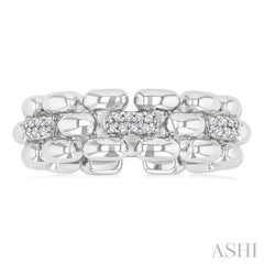 ASHI Silver Bold Panther Link Diamond Fashion Ring 88958PPSSSLRG