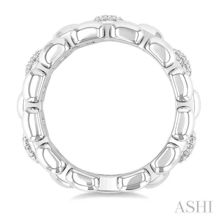 ASHI Silver Bold Panther Link Diamond Fashion Ring 88958PPSSSLRG