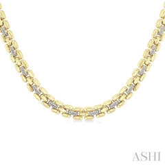 ASHI Gold Vermeil Bold Panther Link Diamond Fashion Necklace 8895QPPSSSLNK-GV
