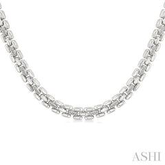 ASHI Silver Bold Panther Link Diamond Fashion Necklace 8895QPPSSSLNK