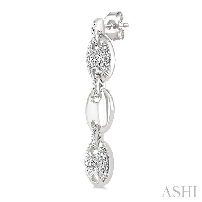 ASHI Silver Bold Mariner Link Diamond Fashion Earrings 88968PPSSSLER
