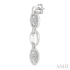 ASHI Silver Bold Mariner Link Diamond Fashion Earrings 88968PPSSSLER