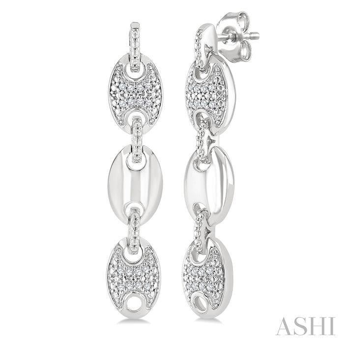 ASHI Silver Bold Mariner Link Diamond Fashion Earrings 88968PPSSSLER