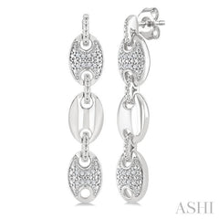 ASHI Silver Bold Mariner Link Diamond Fashion Earrings 88968PPSSSLER