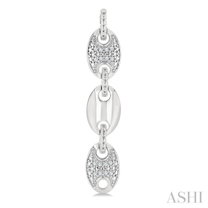 ASHI Silver Bold Mariner Link Diamond Fashion Earrings 88968PPSSSLER